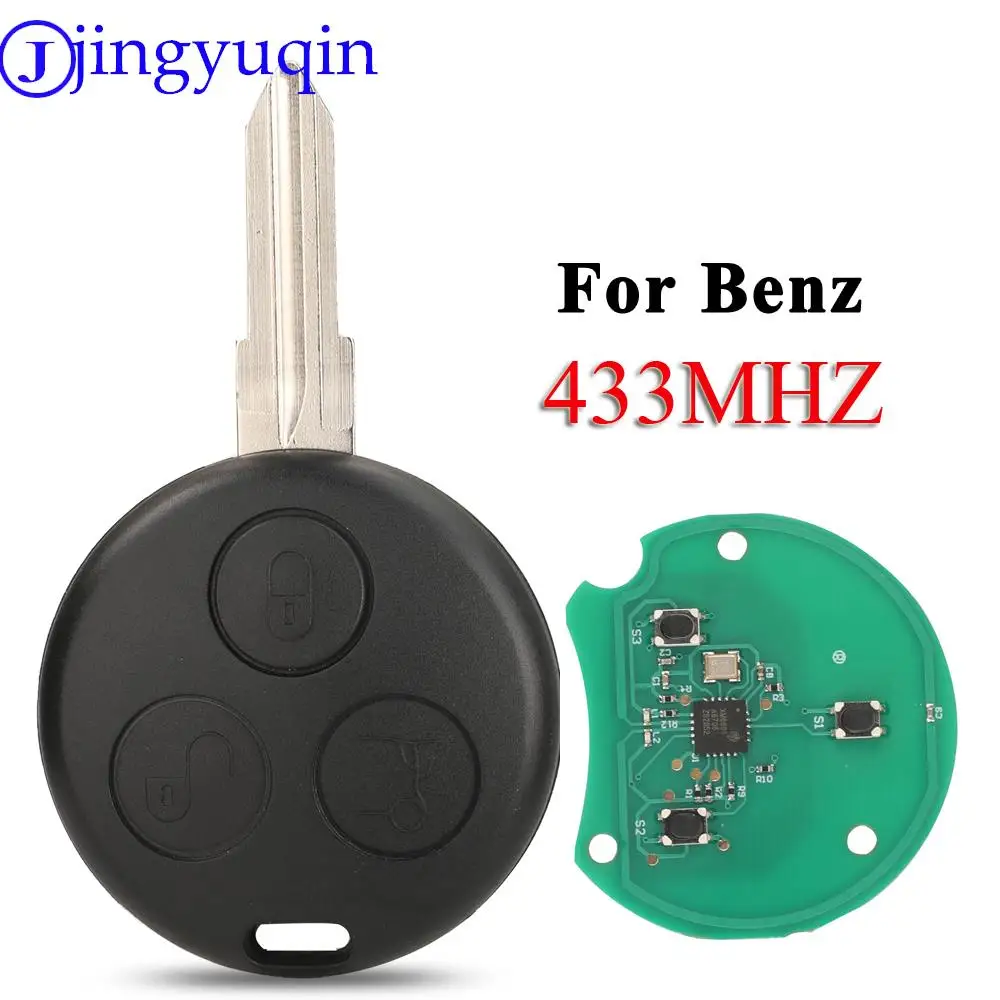 Jingyuqin Smart Remote Car Key Fob 433Mhz Per Mercedes Benz Smart Fortwo Forfour Roadster City Coupe Crossblade Cabrio Roadster