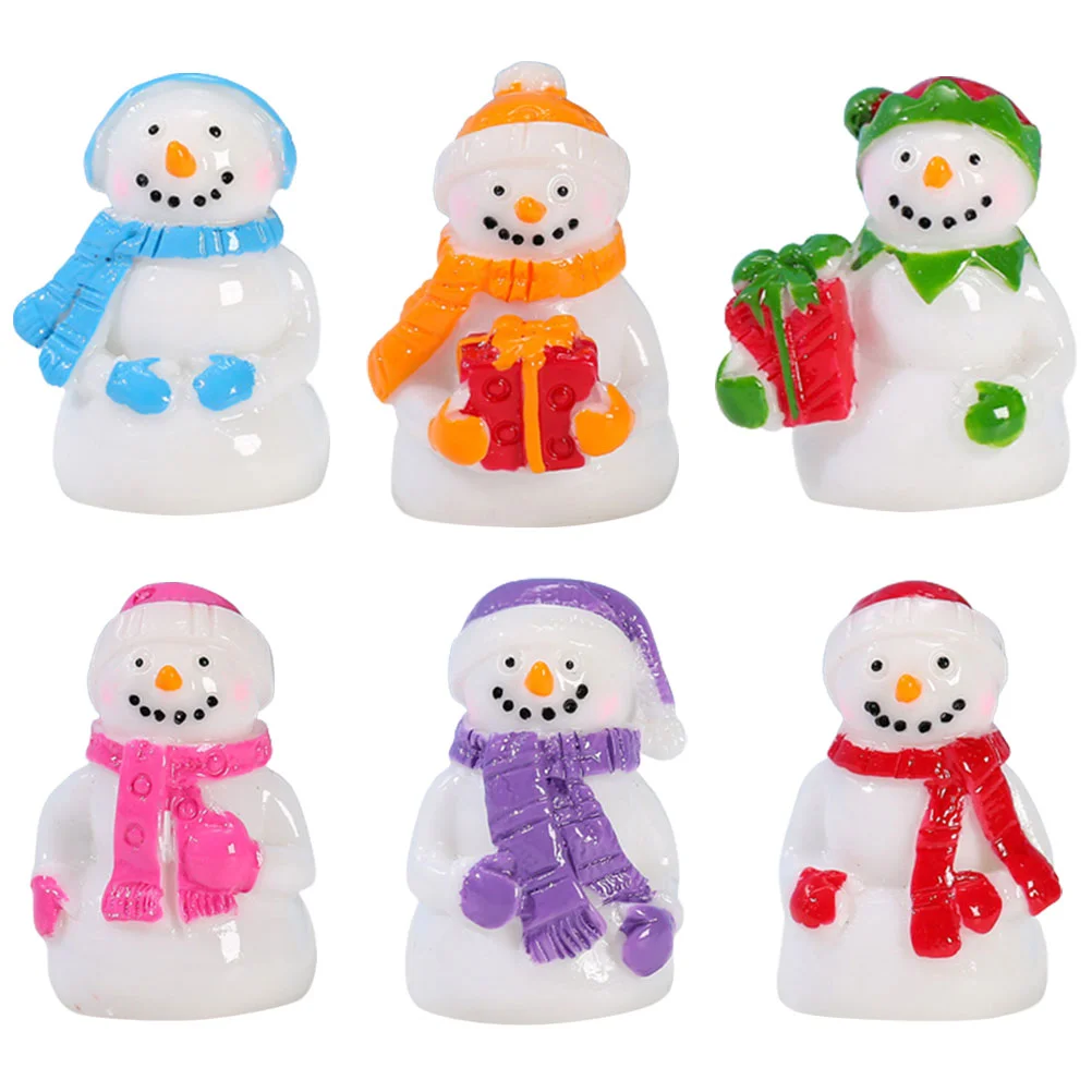 

Miniature Snowman Figurines Mini Christmas Ornaments Doll House Decorations Christmas Snowman Miniature -Mixed Style