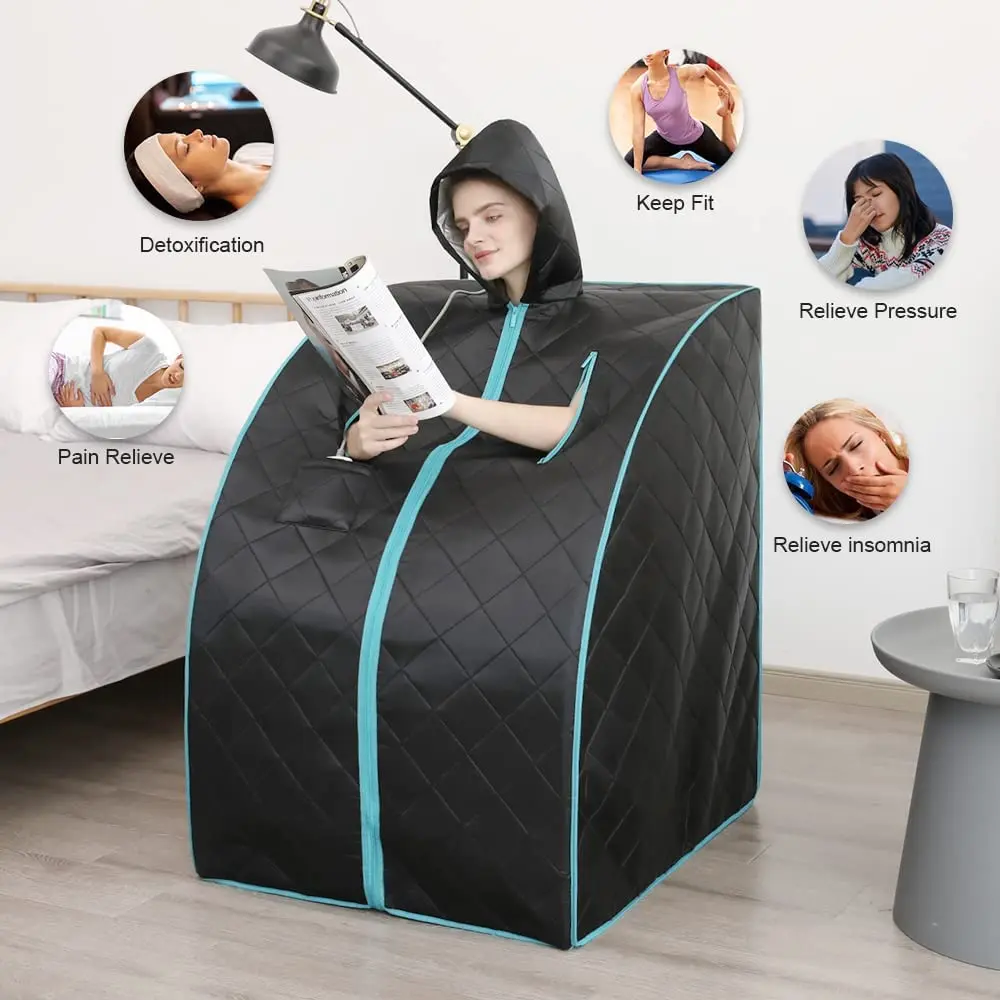 Description Picture 3 of itemPortable Personal Sauna with Far Infrared Carbon Panels Heated Foot Pad Body Therapy Enjoy Home SPA Relaxtion Detox