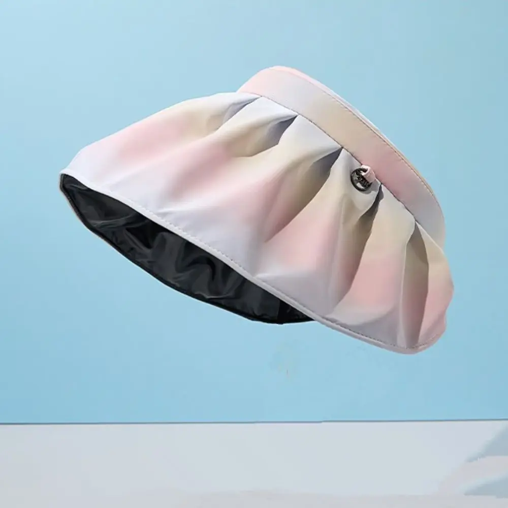 Outdoor Beach Cap Breathable Flower Visor Cap Big Brim Sweet Empty Top Hat UV Protection Korean Style Bucket Hat Summer