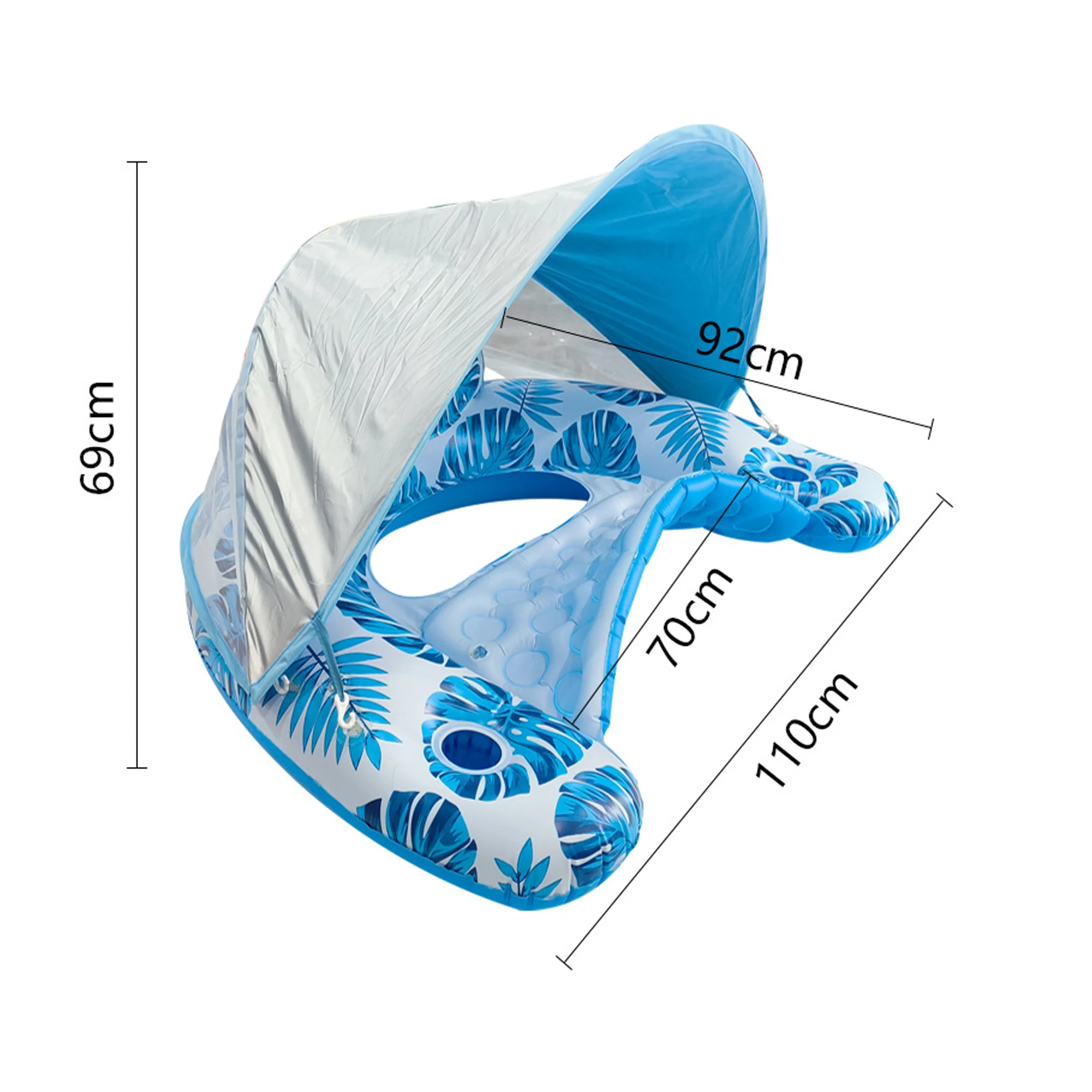 Pool Floats Adult with Adjustable Canopy Inflatable Chair Float With Cup Holder Headrest for Summer Beach Swimming Pool Party 3