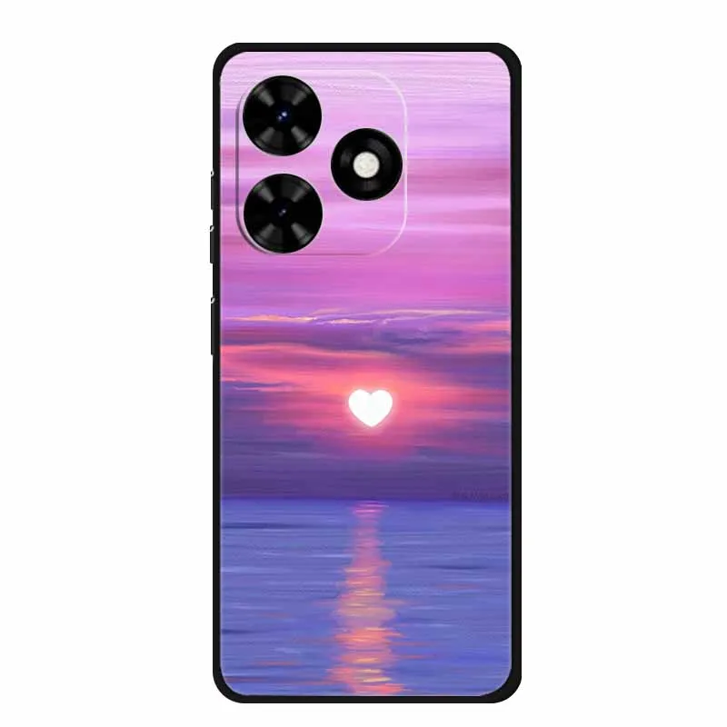 Luxury TPU Silicone Soft Back Cover with Floral Design - Shockproof Phone Case