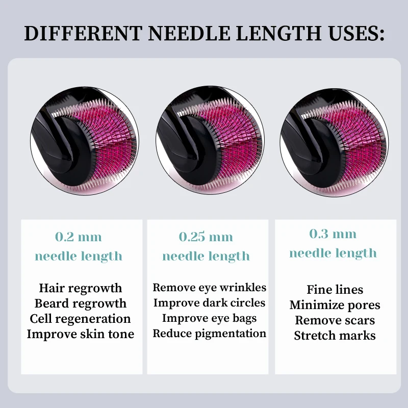 540 Facial Beauty Roller Needle 0.2mm 0.25mm 0.3mm for Hair Growth Beard Growth Anti Wrinkle Acne Titanium Needle Derma Roller 4