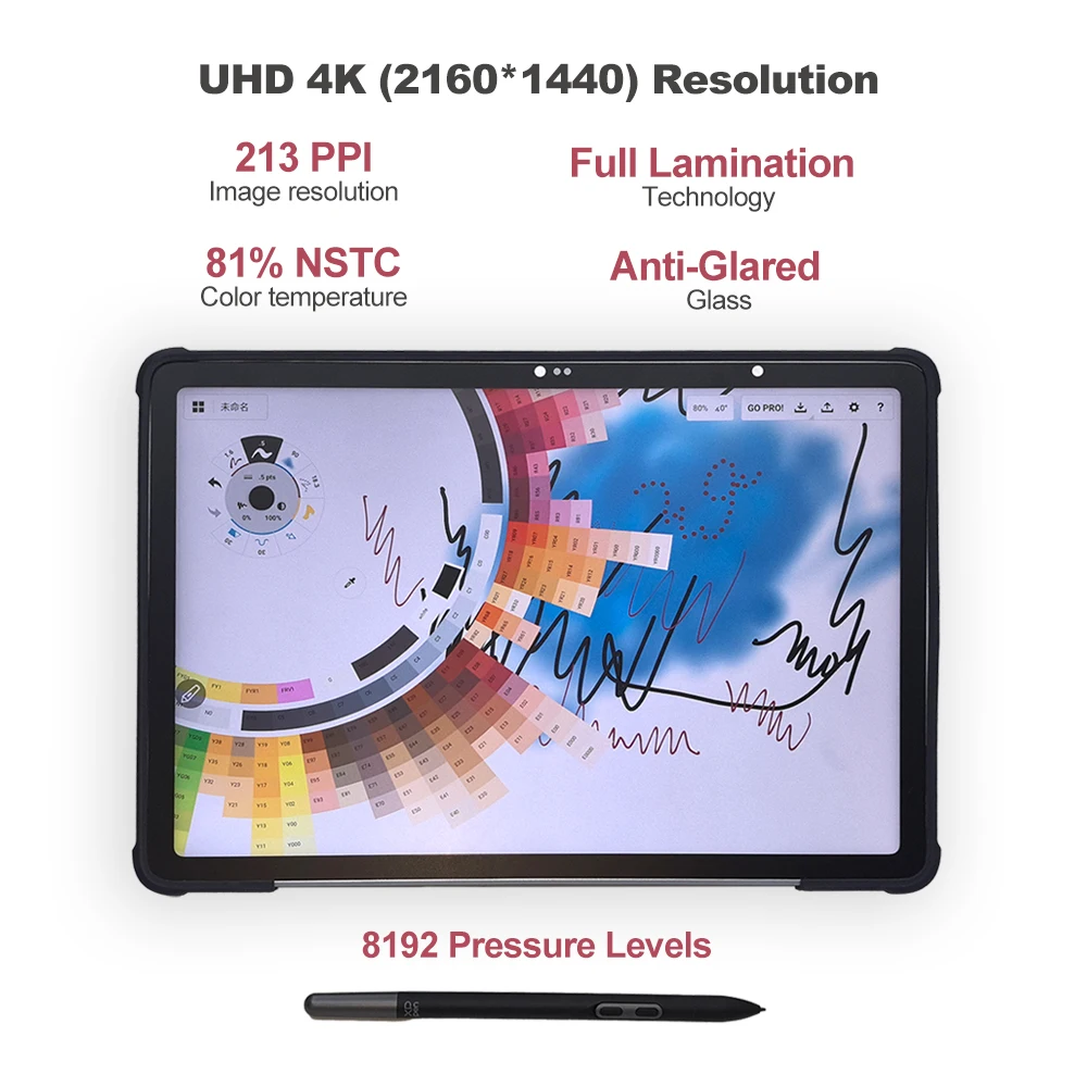 13MP 카메라 패널 4K 8192 레벨 디지털 펜 드로잉 태블릿 PC 안드로이드 8+128GB USB 인터페이스 그래픽 교육용 필기 패드