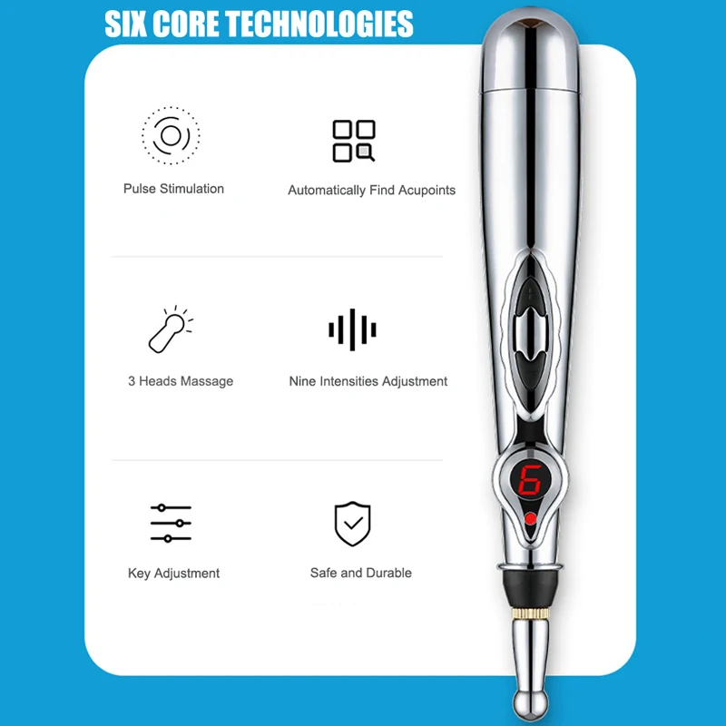 Neck And Shoulder Massager Electric Acupuncture Point Massage Pen Pain Relief Laser Therapy Electronic Meridian Energy Pen Body Head Back Neck Leg Massager