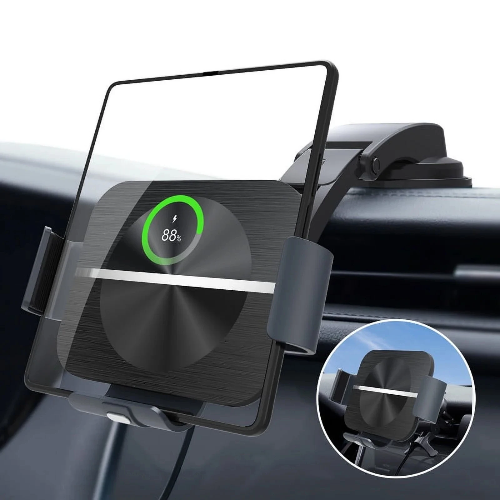 

Автомобильный держатель для телефона на лобовое стекло для Samsung Galaxy Z Fold 5/4/3/2,Z Flip 5/4/3/2 с автоматическим зажимом 15 Вт Автомобильный держатель для зарядки