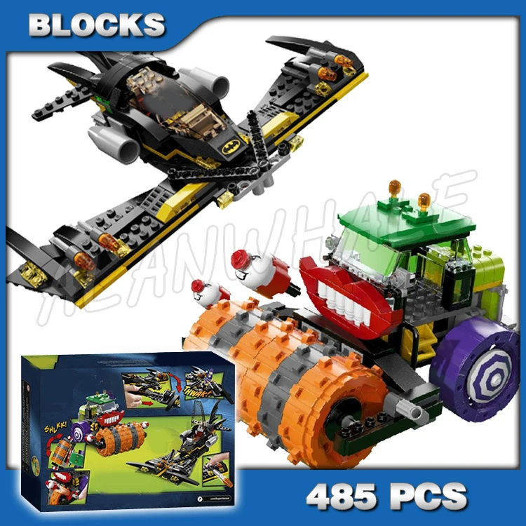 485pcs Super Fighter The Joker Steam Roller Rampage Batgirl Batwing Gotham 10228 Building Blocks Toys Compatible With Model |