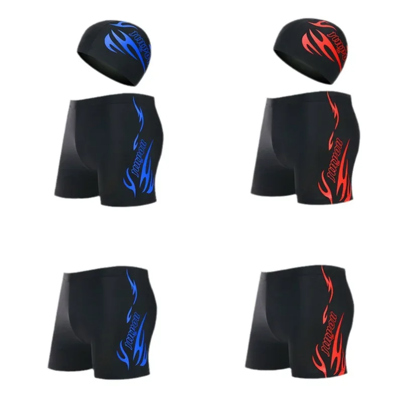 Fashionable Men's Swimming Cap Single Piece Printed Comfortable Elastic Fabric Outdoor Sports Cap