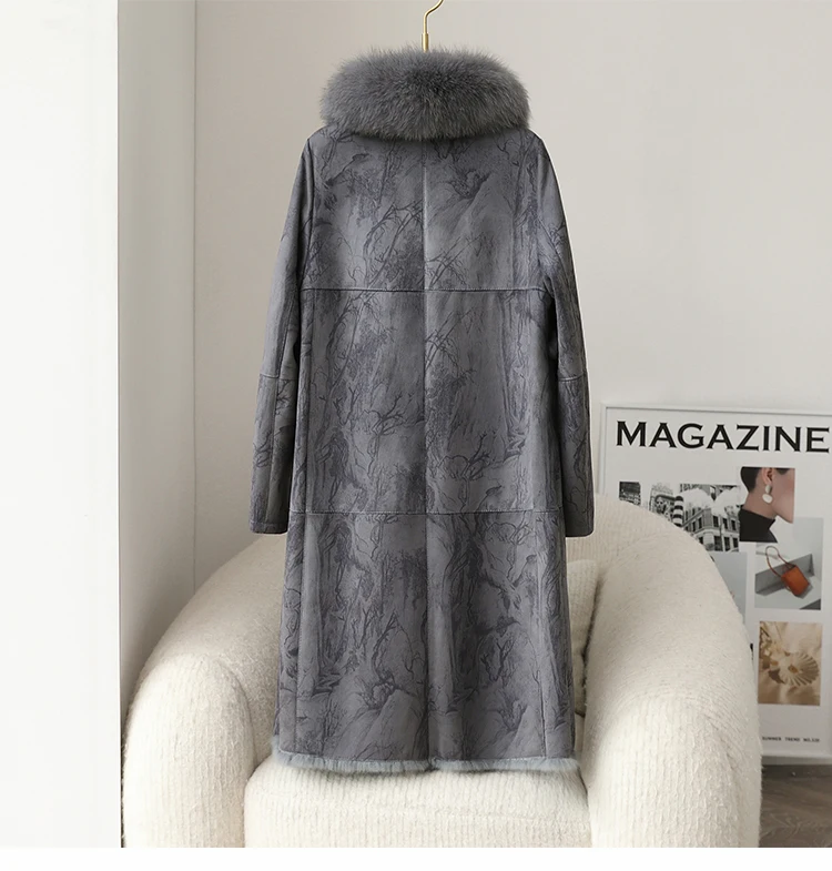 Pelzmantel Winterjacke Damen Parka Echtfell Dame Kaninchen Fell