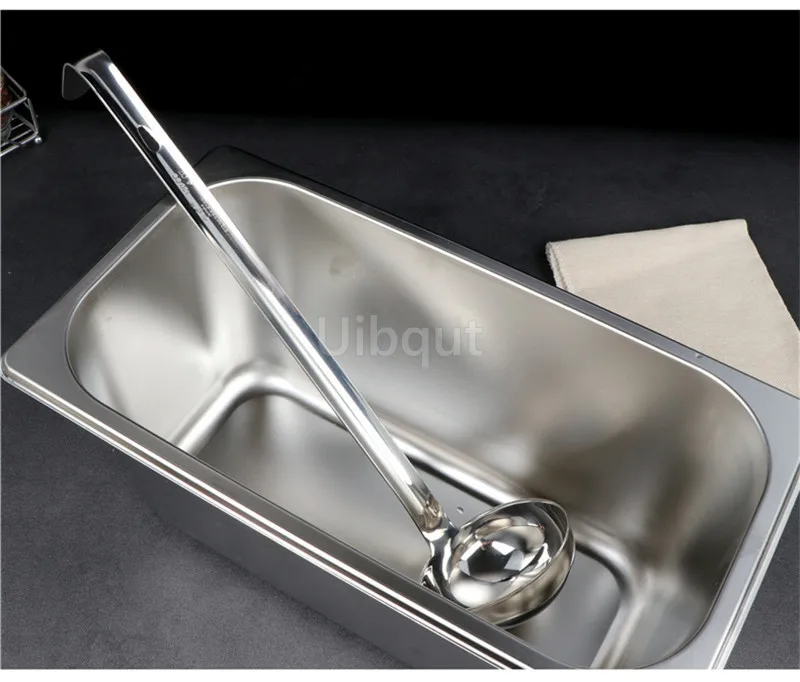 Stainless Steel Long Handle Ladle Serving Spoon Big Round Dinner soup Scoop Buffet Creative Kitchen Cooking Utensils Tableware