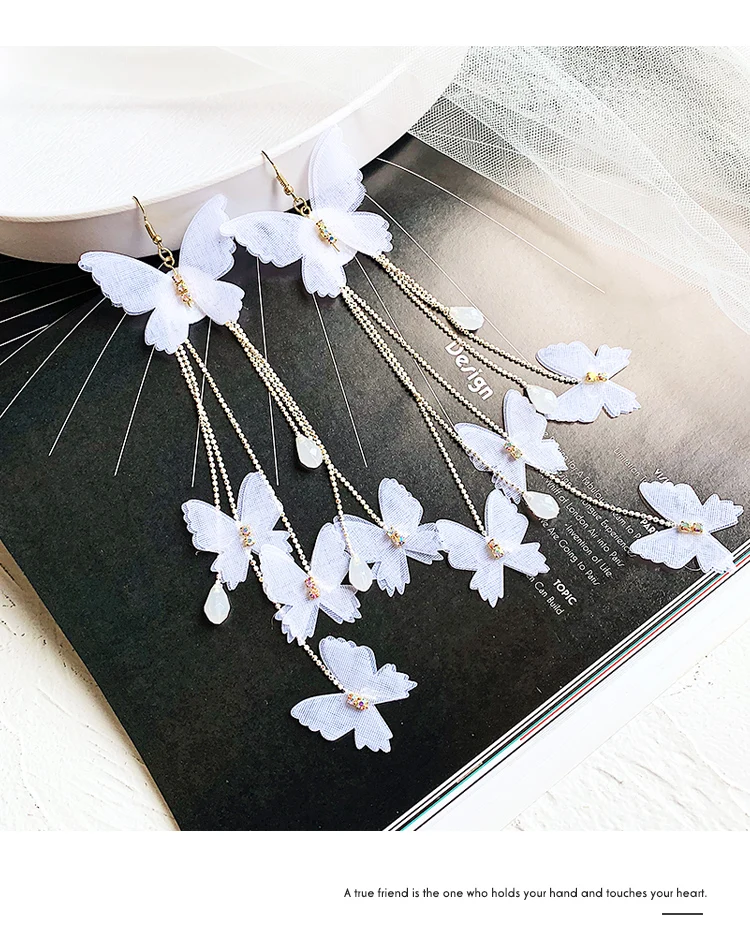 Long Butterfly Earrings Bohemian Tassel For Women Party Gift
