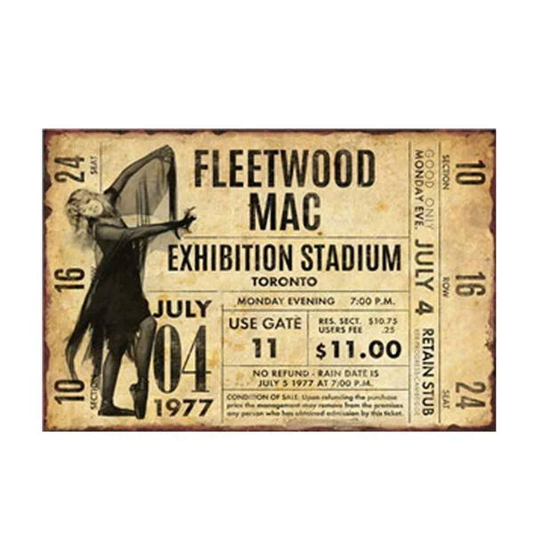 Настенный плакат Fleetwood Mac со старыми оловянными знаками | Дом и сад