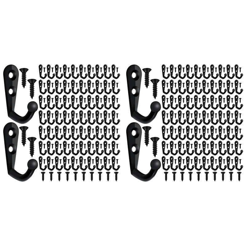 

200 штук настенных одинарных крючков с двойным отверстием и 420 штук винтов для подвешивания крючка для ключей