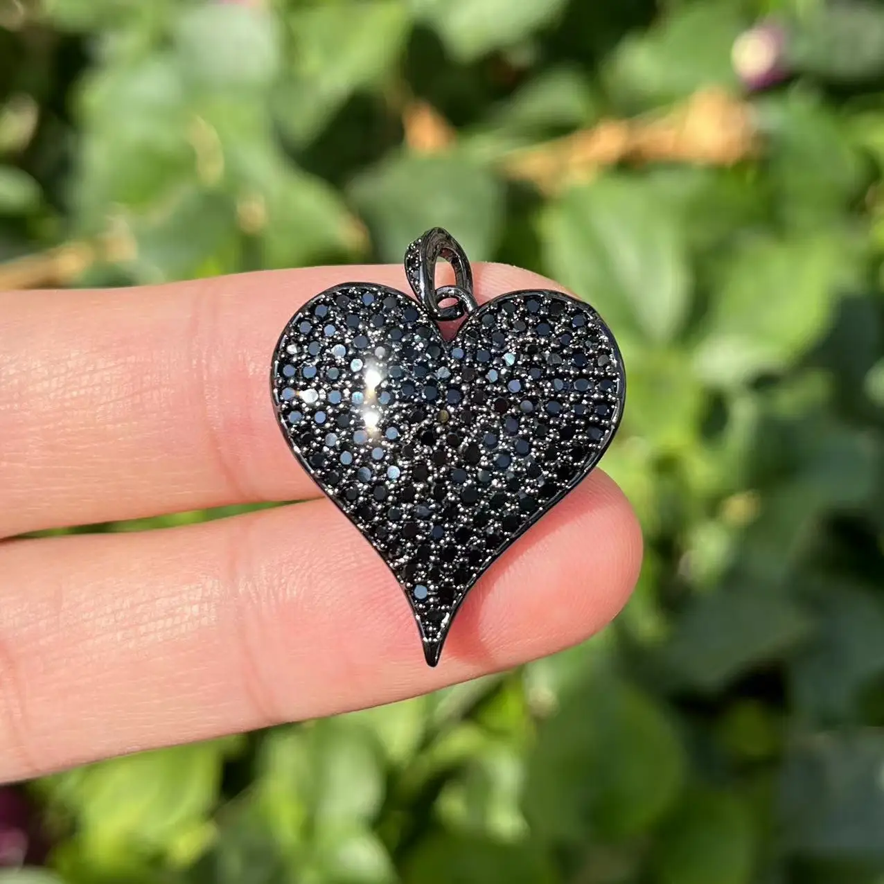 5pcs/lot Classical Heart Pendant Zirconia Paved Charms 25x26mm for Hand Making Custom Bracelets Jewelry Accessories