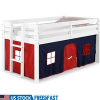 Jasper Twin Junior Loft Bed with Playhouse Tent Storage Features Durable Polyester Frame Ideal Kids Bedroom Space Saving 1