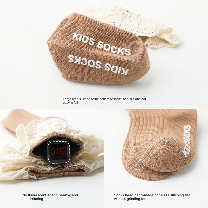 Baby Socks Kids Socks Girls Socks Newborn Lace Socks Baby Girl Knee High Long Infant Toddler Children Non-slip Floor Stuff Accessories