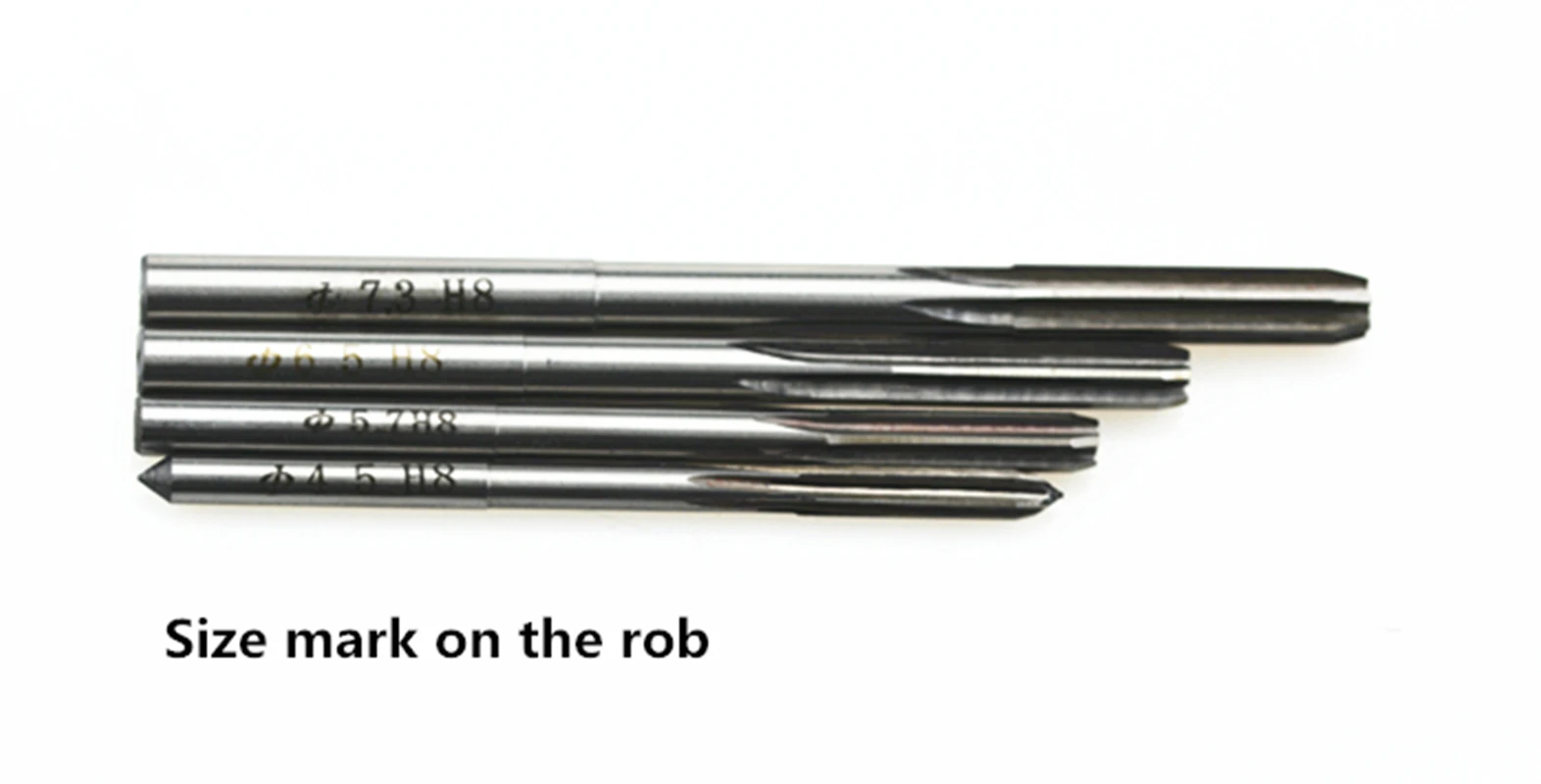 Jrealmer Optional 4.5-7.4mm H8 Chucking Cobalt M35 Reamers H8 Machine Reamer High Speed Steel Rotating Tools Straight Shank 4
