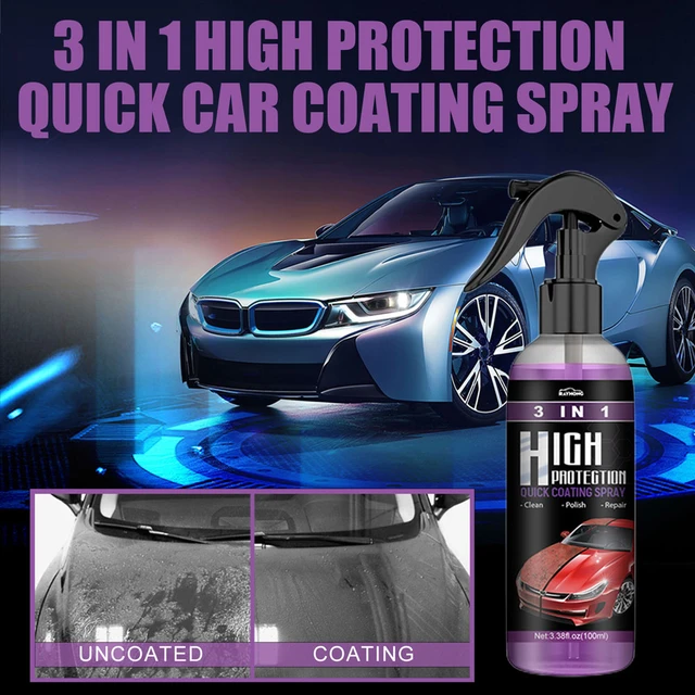 3 In 1 High Protection Quick Car Coating Spray Coat Ceramic Coating Car Wax  Polish Car Wash&Wax Hydrophobic Top Coat - AliExpress