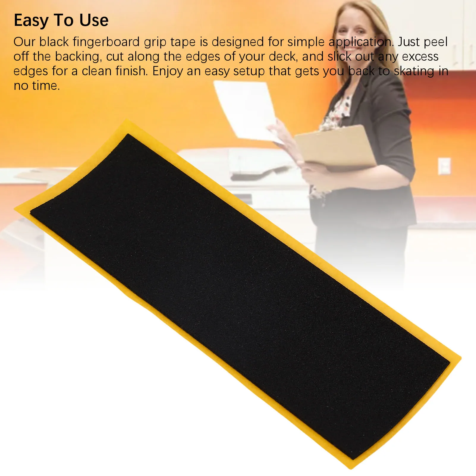 50PCS Black Fingerboard Grip Tape Fingerboard Grip Tapes Black Non Slip Strong Adhesive PU Foam Finger Skateboard Griptape