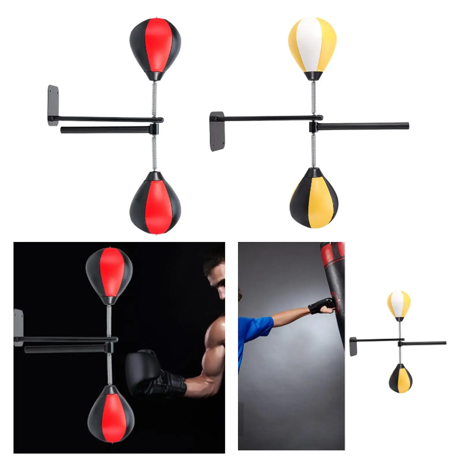 Wall Mounted Boxing Bar with Adjustable Speed Training Balls for All Ages