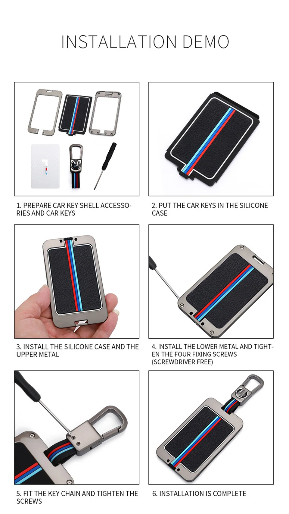 Custodia portachiavi per auto borsa portachiavi per Bmw 1 3 5 7 serie X1 X3 X5 X6 X7 F30 G20 F34 f31 G30 G01 F15 G05 I3 M4 accessori per lo Styling dell'auto - S8d4703d26bfe4af5aaa111777ebd34d87