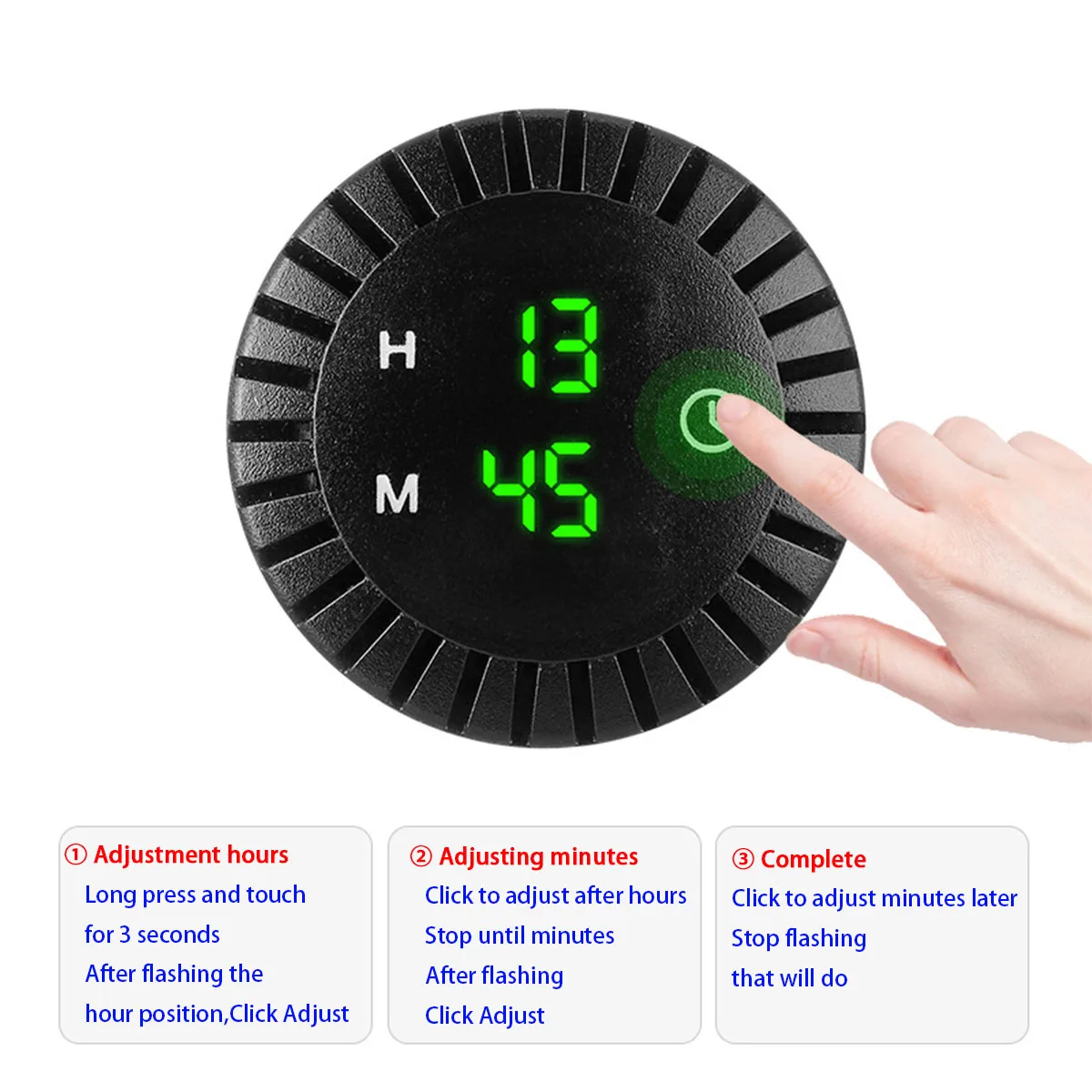 Reloj electrónico con Panel de coche de 12V/24V, reloj Digital táctil para coche, barco, motocicleta, pantalla LED, relo
