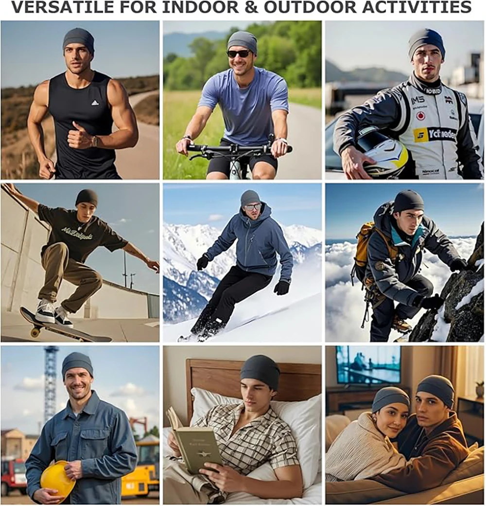 Skull Caps for Men 2-Pack Lightweight Beanie - Image 6