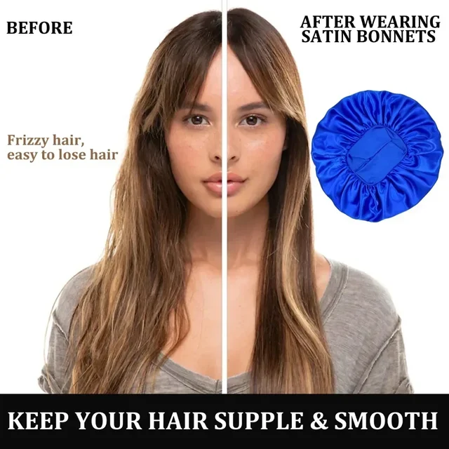 Cofano in raso Cappello per dormire Capelli Notte Cuffia per dormire Copricapo Cuffie per doccia per bagno e sauna Cuffie per doccia Prodotti per il bagno 3