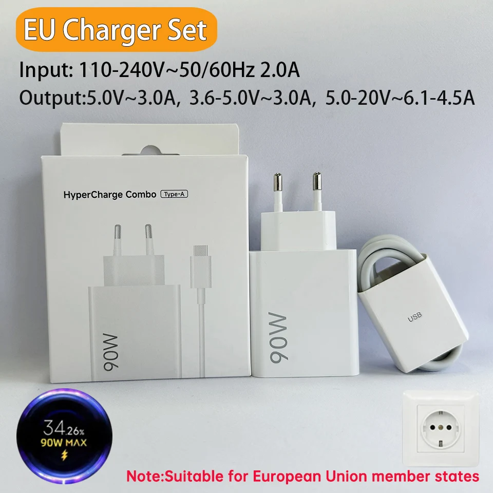 Caricabatterie USB C da 90 W per Xiaomi 15 Ultra 15T Poco X7 F7 Pro