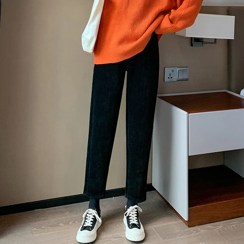 

Autumn Winter New Fashion Straight Pants Women Casual Apricot Wide Leg Pants Female Chenille Loose Trousers Pantalon Femme 23994