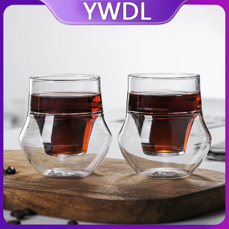 YWDL كوب زجاجي مزدوج جدار عازل