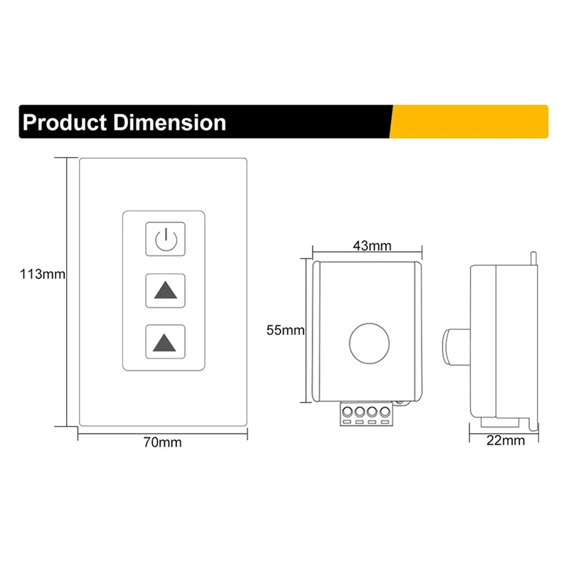 DC12V-24V 무선 LED 스트립 조광기, 터치 리모컨 포함, 단색 LED 스트립용, 10A