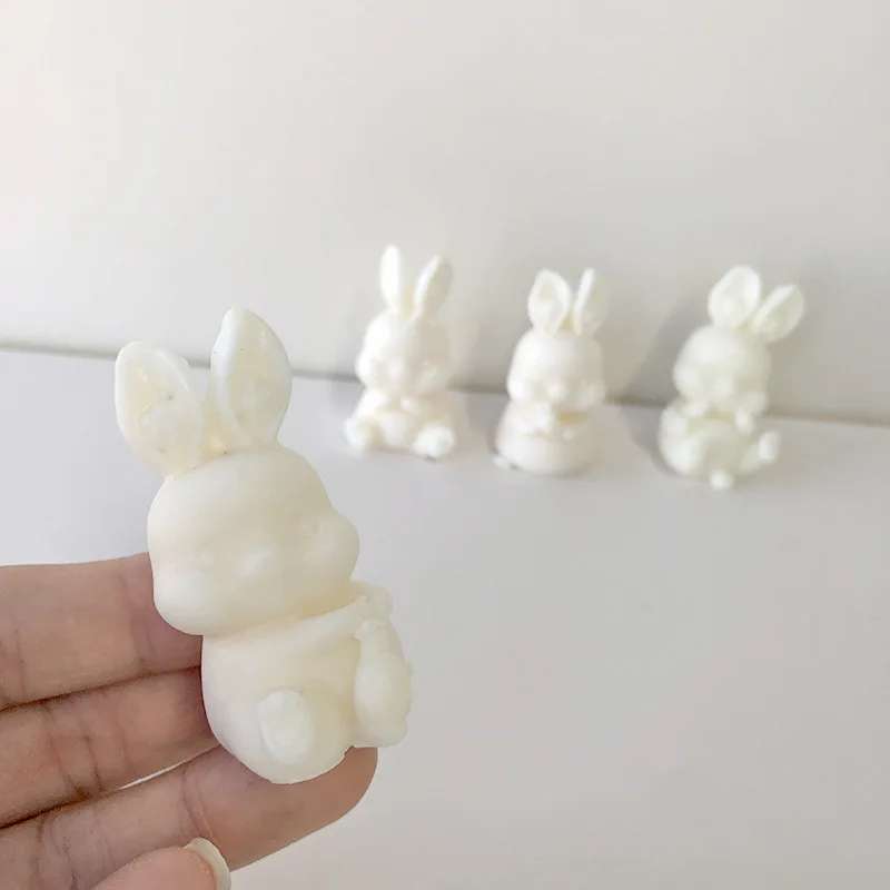 Stampi per candele a forma di coniglio pasquale, per realizzare candele, stampi in silicone 3D a forma di coniglietto per resn, candele di cera di soia, sapone, fondente, argilla polimerica, intonaco