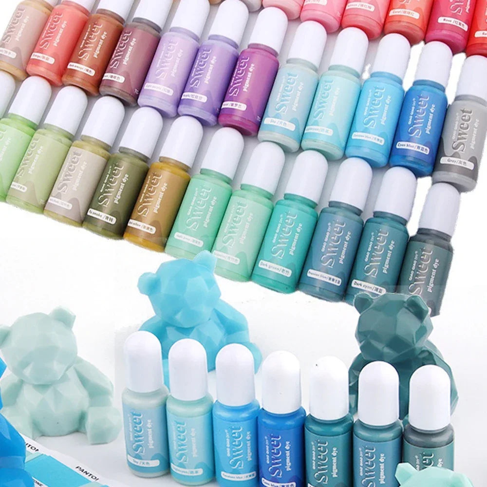 6Colors 10ml Epoxy Resin Solid Color Resin Pigment Oily Liquid Dye DIY UV Epoxy Mold Alcohol Ink Handmade Crafts Jewelry