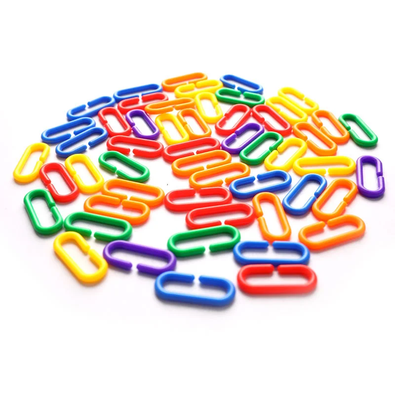 Plastic Parrot Toys C-clips Hooks Chain C-links Sugar Glider Rat Bird Toy Parts Parakeet Accessories 50Pcs/lot