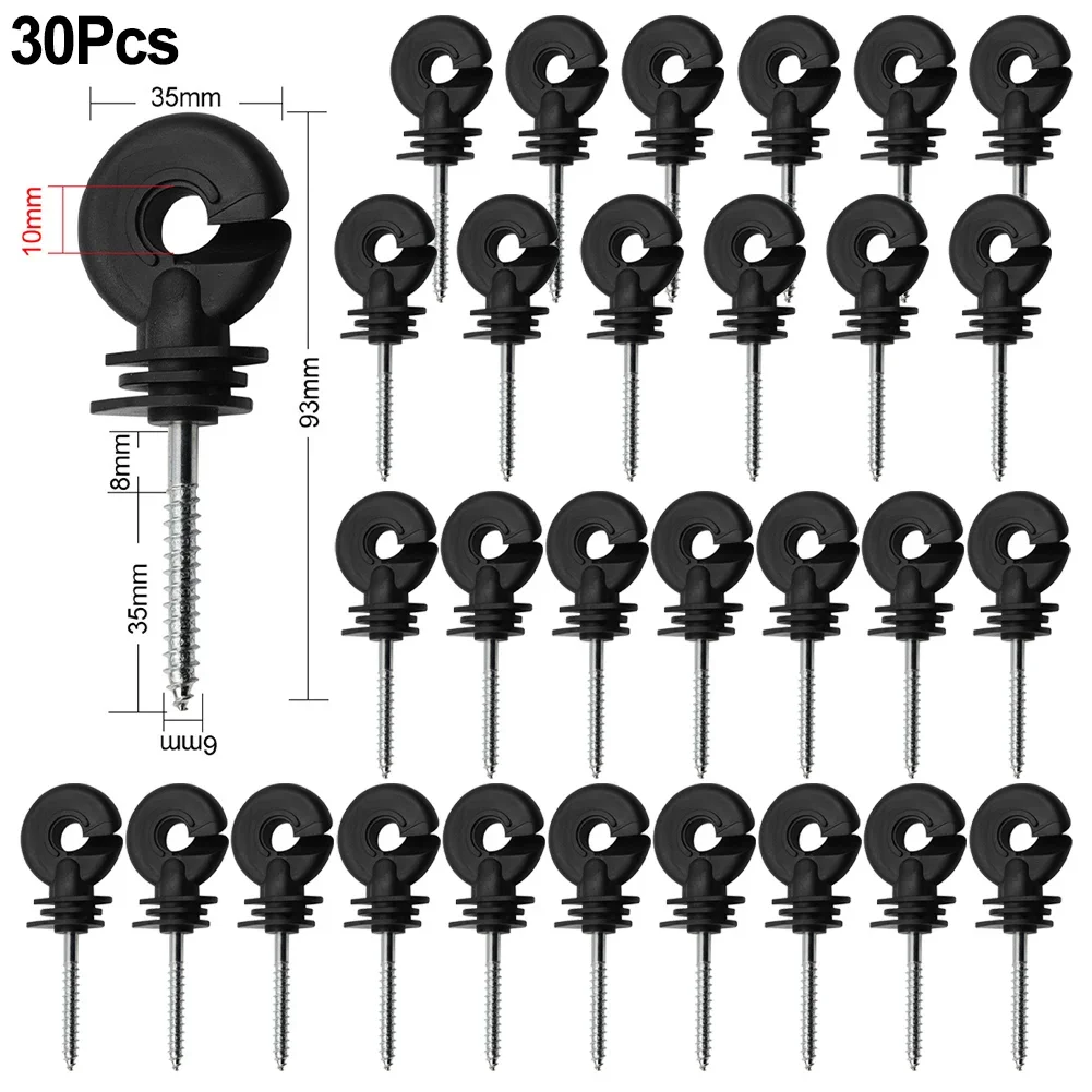 Electric Fence Insulator 9cm for Aluminum Wire for Multi-strand Wire Animal Fencing Garden Improvement Accessories 30pcs electric fence insulator