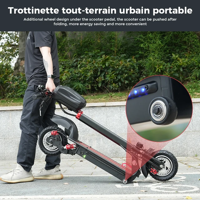 IScooter-Scooter électrique tout-terrain pliable iX6 pour adultes, auto-bas,  1000W, stock UE, scooters électriques tout-terrain - AliExpress