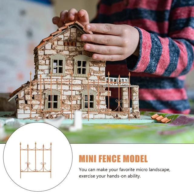 Mini Kerítés Miniatűr Mikroterület Dísz Díszítő Szimulációs Kerti Dekorok Mikrolandscape - Image 4