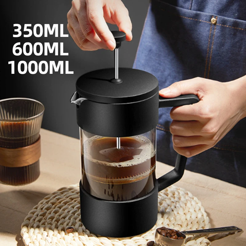 350ML/600ML/1000ML French Press Coffee Maker Pot With Filter Heat Resistant Borosilicate Glass Brewing Tea Milk Pot Coffee Maker