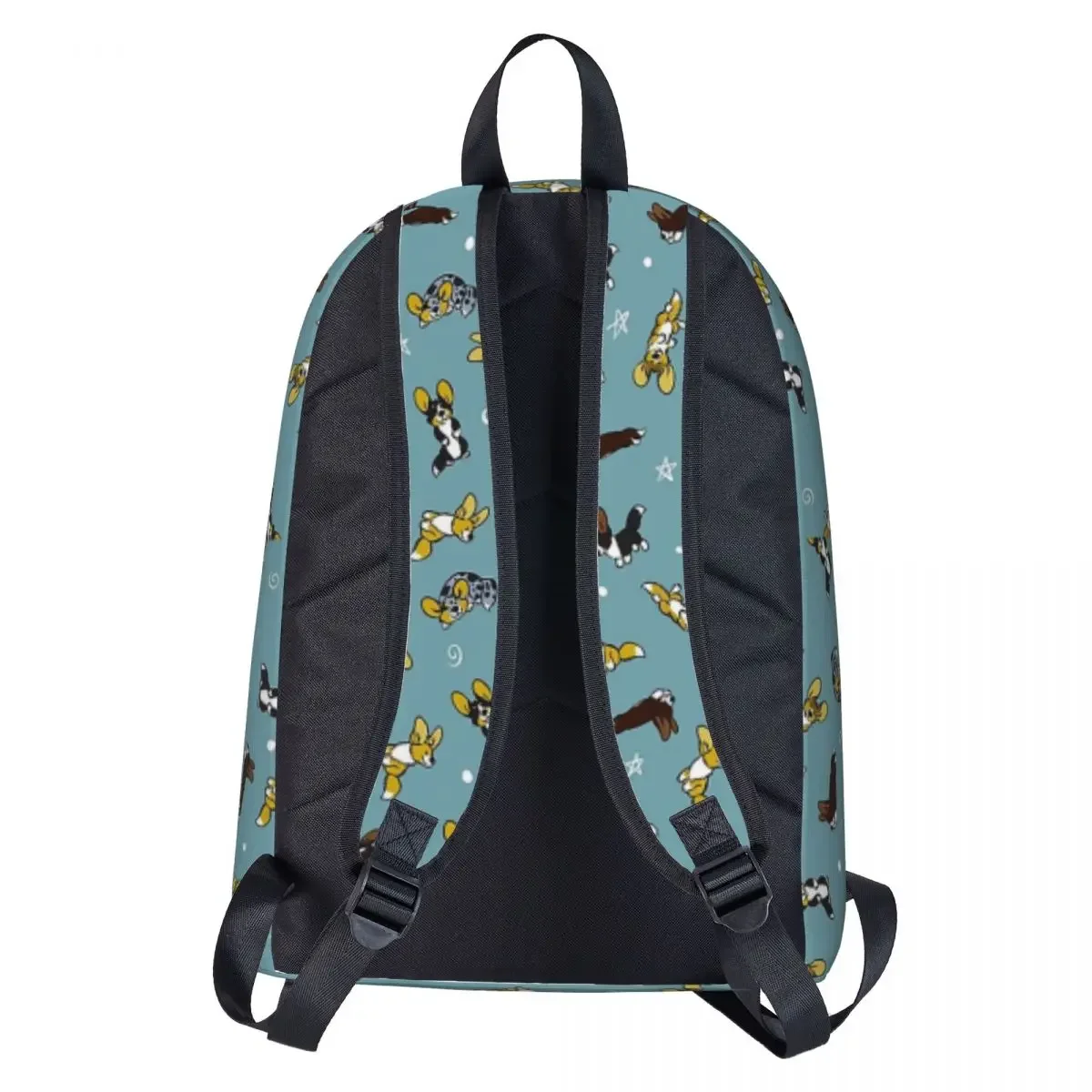 웨일시 코기 낙서 가디건, 대용량 학생 책가방, 숄더백, 노트북 배낭, 여행 배낭, 학교 가방