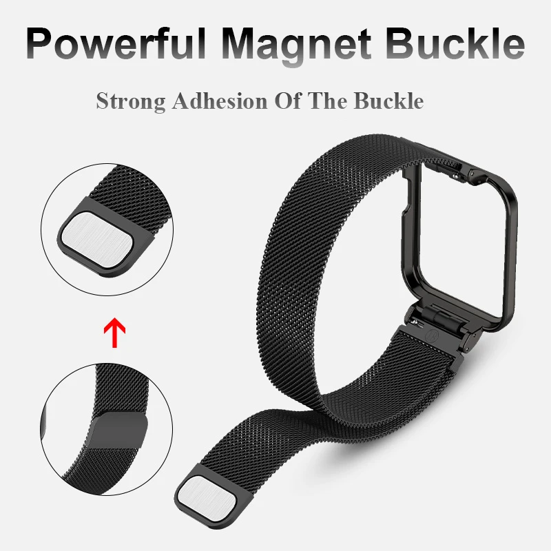 Magnetic Loop Metal Strap with Case Protector Bumper - Premium Replacement Bracelet