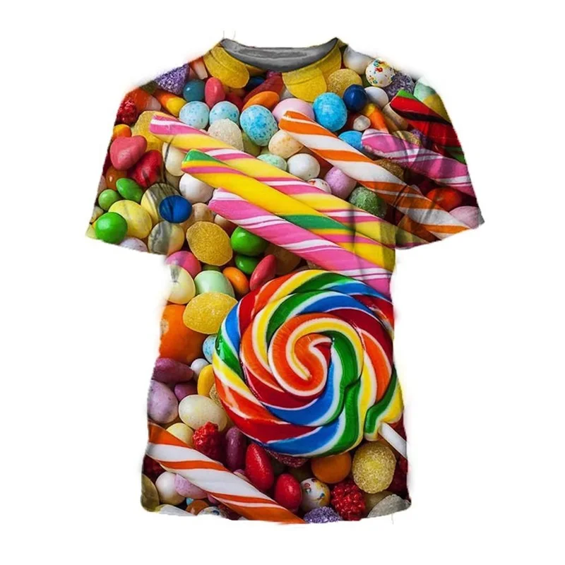 

Funny Candy Graphic T Shirt for Men Women Clothing Tees 3D Print Tops Fashion Hip Hop Streetwear Pop Kids T-shirts Short Sleeve