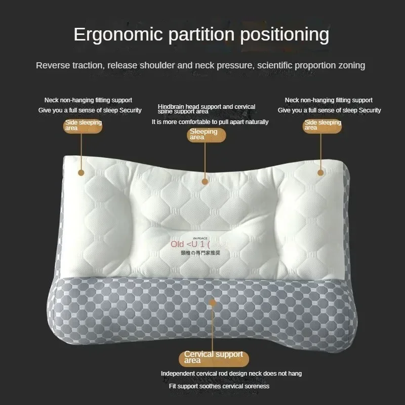 Adult Latex Reverse Traction Pillow Core Cervical Spine Protection Sleep Aid Specially Designed Household No Collapse 2