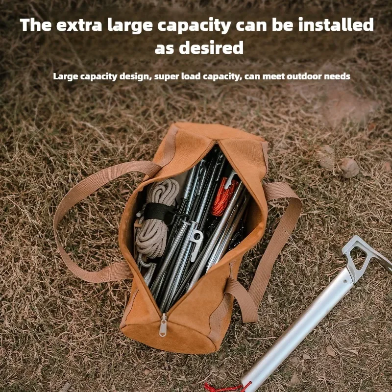 Camping Tent Pegs Bag, Cylindrical Stake Storage Backpack, Portable Miscellaneous Bag, Storage Box, Toolkit Camping Equipment