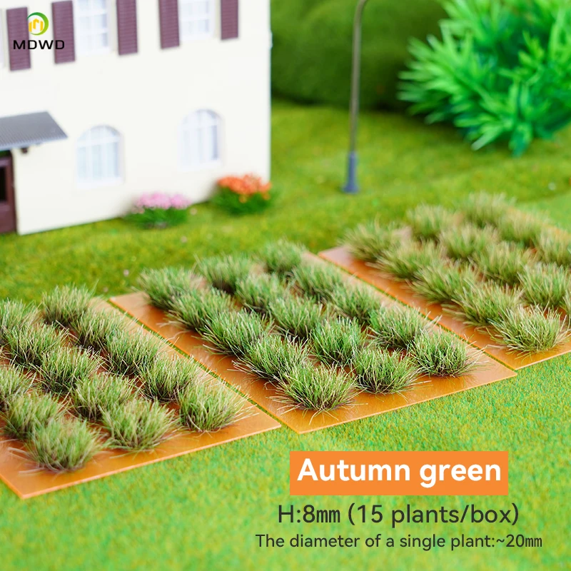 15pcs 8mm 10mm Miniature Flower Ho Diy Model Making Grass Tuft Cluster Garden Decoration Military Scene Materials for Diorama 5