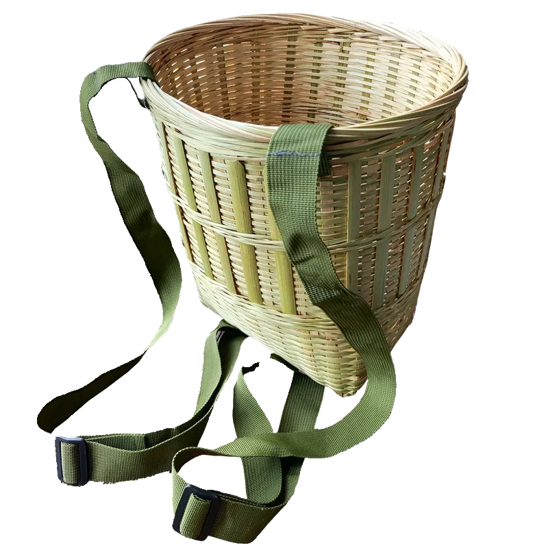 BP79 Bamboo Backpack, Reinforced with Thick Bamboo Skin, Adjustable Strap, Oval-Shaped Harvest Basket 6