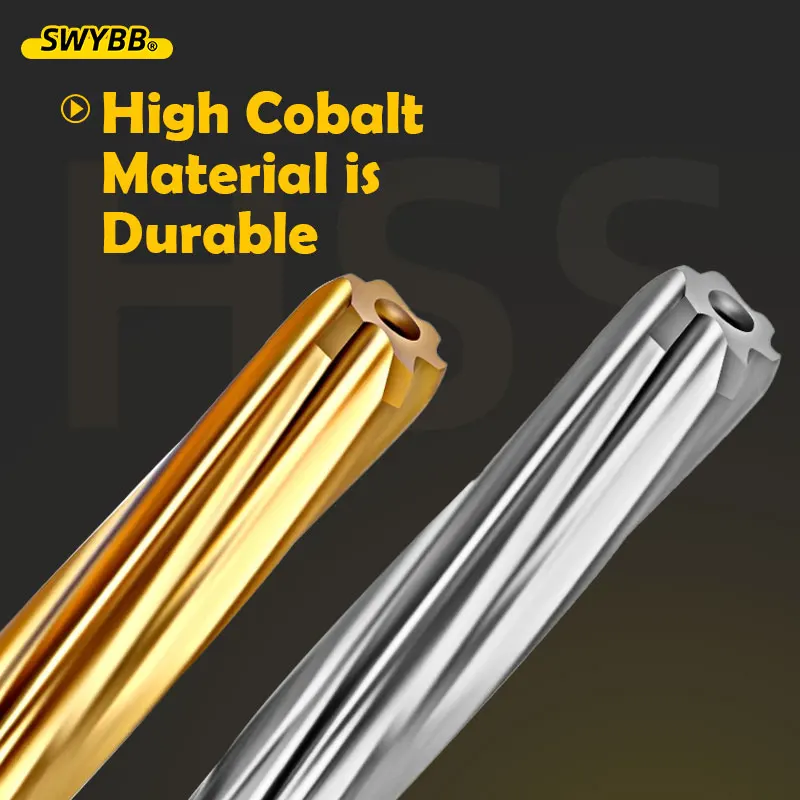 3mm 4mm 6mm 8mm 10mm TiN High Speed Steel Spiral Reamer Titanium Coated for Metal Precision H7 Reamer Cobalt Containing hss reamer,cobalt reamer,steel reamer tools