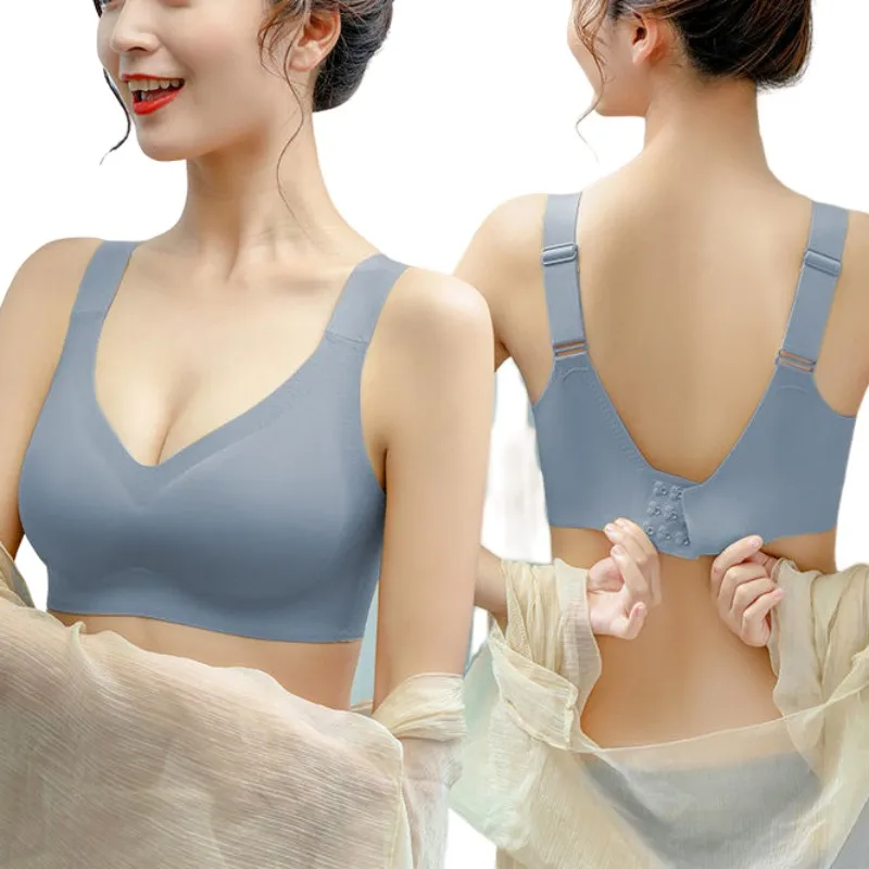 

Seamless Bras for Women Super Push Up Bra Wireless Underwear Female Removable Pad Brassiere Adjustment Wide Strap Invisible Bra