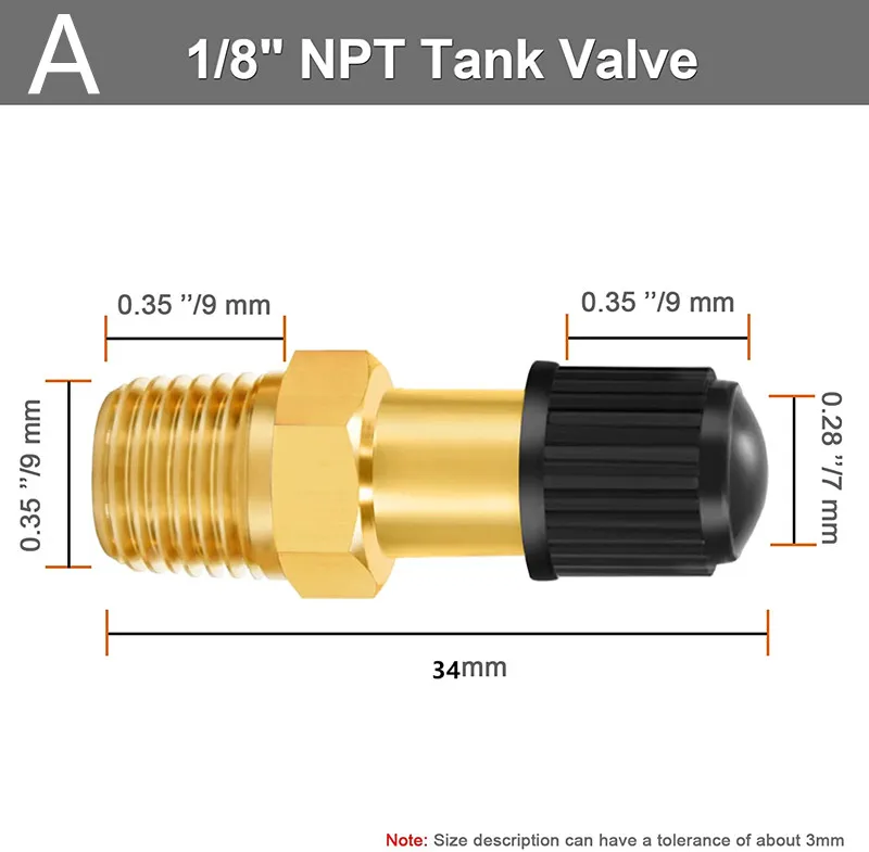 Brass Schrader Air Compressor Fill Valve with Dual NPT Options