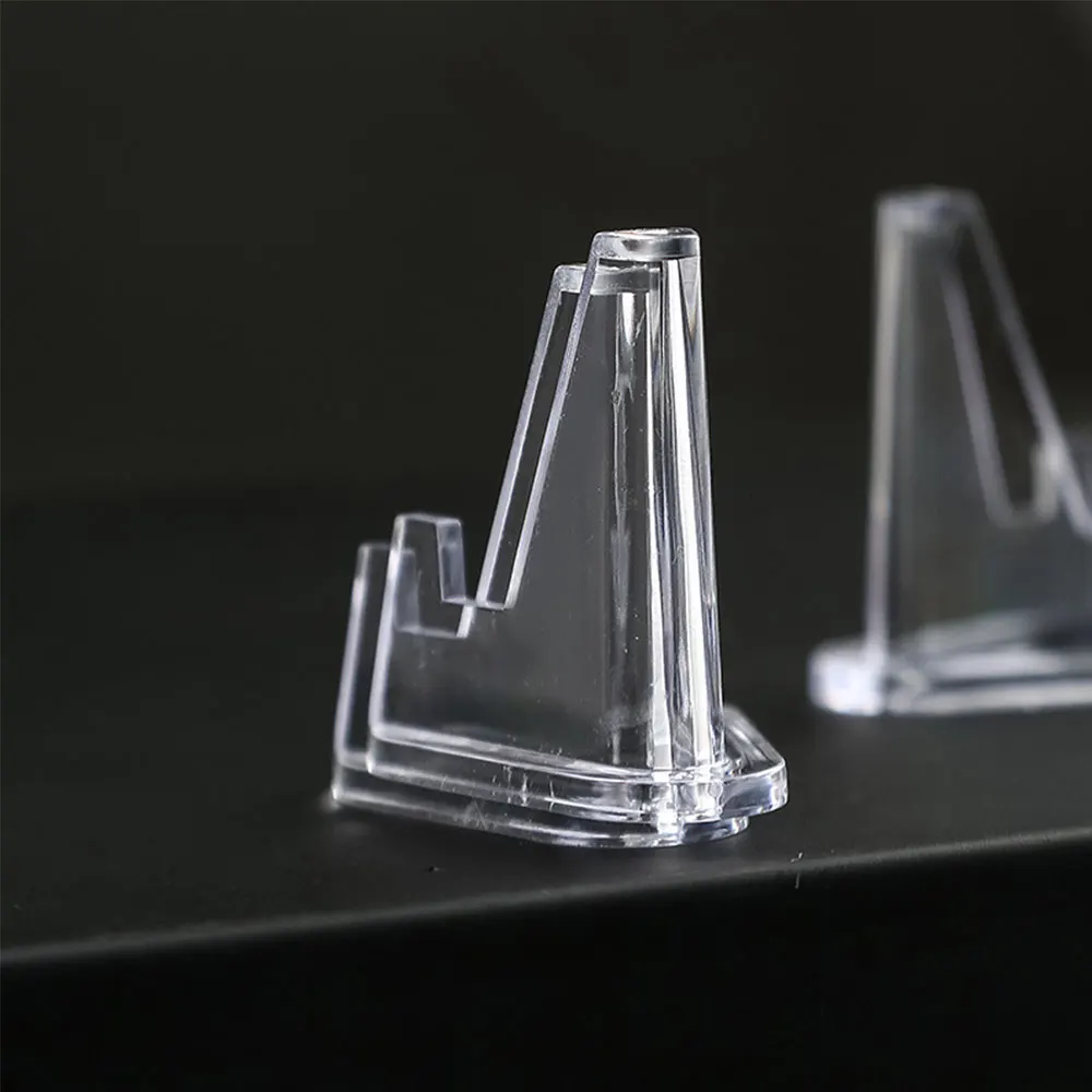 10Pcs Card Display Stand Sturdy Stable Premium Acrylic Sport Card Holder Versatile Use Clear Mini Easel Stand for Challenge Coin 3